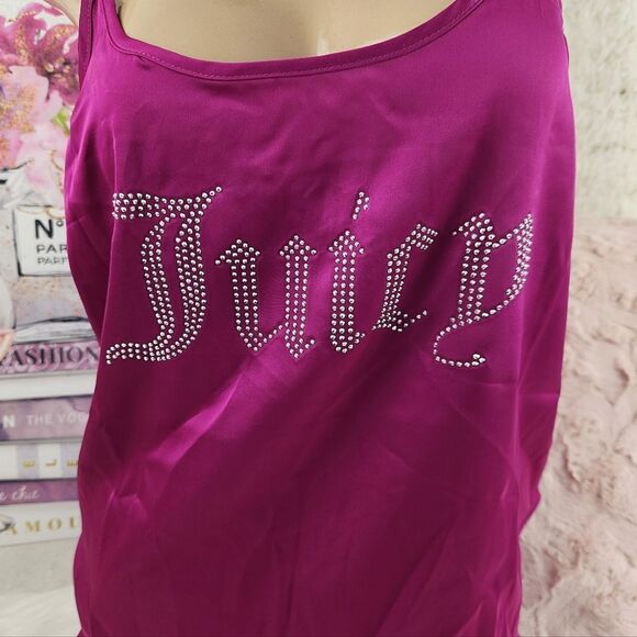 LARGE {Juicy Couture} Purple Bling Satin Pajama Set - Picture 4 of 6